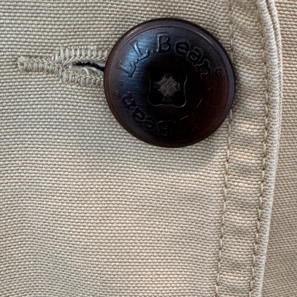 LL Bean Adirondack Chore Barn Coat Jacket Women’s Beige Corduroy Collar Cuff  L - Picture 5 of 15